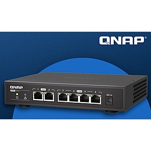 QNAP QSW-2104-2T-A-US 6-Port 10GbE & 2.5GbE unmanaged Network Switch | $139 @ QNAP Store