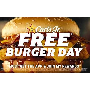 Carl's Jr. Free Western Bacon Cheeseburger Day on 2/12/24 to My Rewards Members