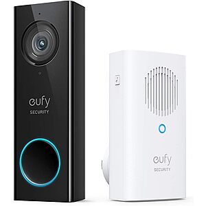 $59 eufy Security, Wi-Fi Doorbell Camera, 2K Resolution, No Monthly Fees, Local Storage, Human Detection, with Wireless Chime