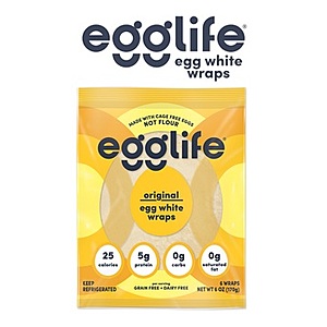 Free Egglife Egg White Wraps at Kroger, Ralphs or Fry's (up to $6.99 value)