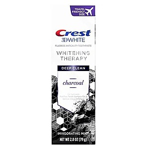 Crest 3D White Whitening Therapy Charcoal Deep Clean Fluoride Toothpaste, Travele Size Invigorating Mint 2.8oz 49cents a/ $2 clip Digital, Walgreens FPU on $10, stock varies
