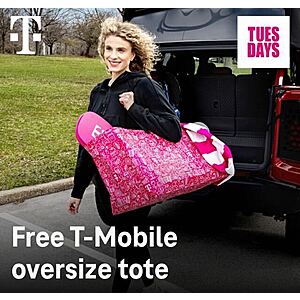T-Mobile Customers: T-Mobile Oversize Carry On Tote at T-Mobile Stores Free to Claim & More via T-Mobile T-Life App