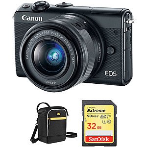Canon M100 Mirrorless Digital Camera w/ 15-45mm Lens + Pro-100 Printer $359 after $350 Rebate + Free S&H