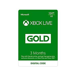 6-Month Microsoft Xbox Live Gold Membership (Digital Download Code) $21 via Newegg