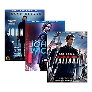 John Wick + John Wick: Chapter 2 + Mission: Impossible Fallout (BR/DVD/Digital) $16 + Free Curbside Pickup