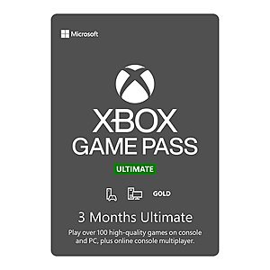 3-Month Microsoft Xbox Game Pass Ultimate Membership (Digital Code) $21.99 via Newegg