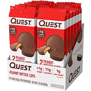 12-Count 17.76oz. Quest Nutrition High Protein Peanut Butter Cups 2 for $37.50 + Free S/H