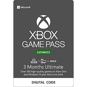 Xbox Game Pass Ultimate: 3 Month Membership [Digital Code] - $24.99 at Amazon