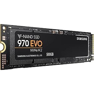 Samsung 970 EVO 500 GB NVMe Internal SSD - M.2 2280 - MZ-V7E500BW - Black $99 + Tax + Free Shipping