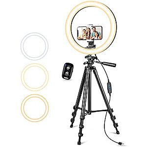 Aureday Upgraded 12” Ring Light with Stand and Phone Holder $9.99ac @amazon
