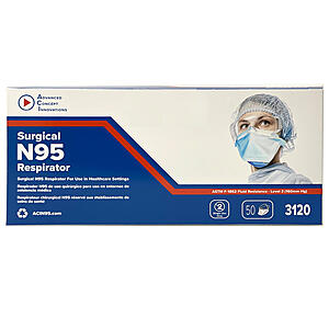 Sam’s Club Members: 50 Count - ACI Surgical N95 Respirator Mask (Model 3120) - $29.98