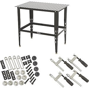 Klutch 36" x 24" x 33-1/4" Steel Welding Table w/ Tool Kit $159 + Free Store Pickup