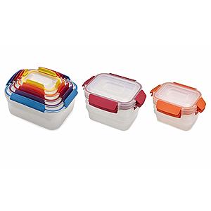 Joseph Joseph 96015 Nest Lock Plastic Food Storage Container Set with Lockable Airtight Leakproof Lids, 22-piece, Multicolored for $29.99 ($20 off)