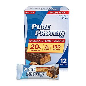 12-Count 1.76-Oz Pure Protein Bars: Chocolate Peanut Caramel $12.70, Chewy Chocolate Chip or Lemon Cake $12.74 w/ S&S + Free Shipping w/ Prime or on $25+