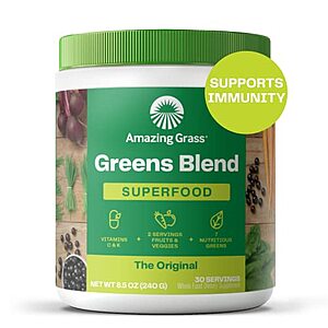 Select Amazon Accounts: Amazing Grass Superfood Powder Mix: 8.5-Oz (30 Servings) Original Blend $15.39, Chocolate $17.49, More w/ S&S + Free Shipping w/Prime or on $25+