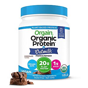 1-lb Orgain Vegan Protein Powder + Oatmilk (Chocolate) $12.20 & More w/ Subscribe & Save