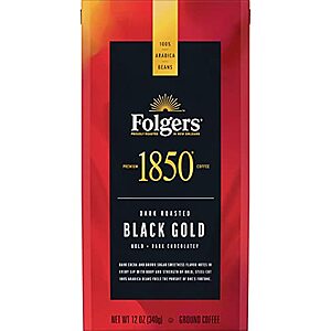 6-Pack 12-Oz 1850 by Folgers Black Gold Dark Roast Ground Coffee $27.18 w/ S&S + Free Shipping
