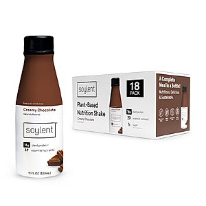 18-Pack 11-Oz Soylent Meal Replacement Shake (Creamy Chocolate Flavor) $30.98 ($1.72 each) w/ S&S & More + Free Shipping