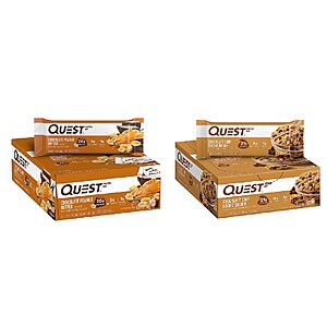 24-Count 2.12-Oz Quest Nutrition Protein Bars (12-Chocolate Peanut Butter + 12-Chocolate Chip Cookie Dough) $28.30 ($1.18 each) w/ S&S + Free Shipping