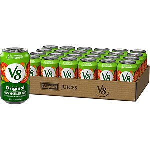24-Pack 11.5oz V8 100% Vegetable Juice (Original) $9.60 + Free Shipping w/ Prime or on $25+
