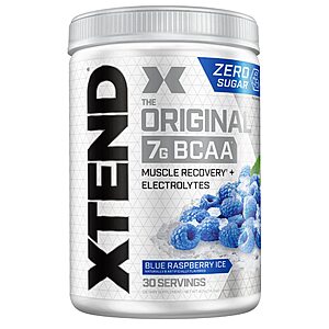 14.3-Oz XTEND Original BCAA Post Workout Muscle Recovery Powder (Blue Raspberry Ice, 30 servings) $12.94 w/ S&S + Free Shipping w/ Prime or on $25+