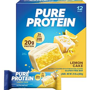 Select Amazon Accounts: 12-Count 1.76-Oz Pure Protein Bars (Lemon Cake) $12 & More w/ Subscribe & Save