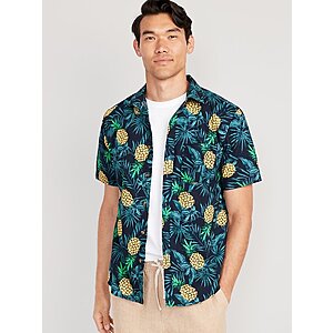 Old Navy Men's Regular-Fit Short-Sleeve Everyday Shirt (M-XXL, Pineapple Pandemonium) $7.70 + Free Store Pickup