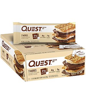 12-Count 2.12-Oz Quest Nutrition Protein Bars (S'mores) $15.68 w/ S&S + Free Shipping w/ Prime or on $35+