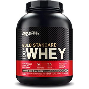 5-Lb Optimum Nutrition Gold Standard 100% Whey Protein Powder (Double Rich Chocolate) $50.20 w/ Subscribe & Save + Free S&H