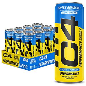 12-Pack 12-Oz C4 Energy Drink (Frozen Bombsicle) $13.83 w/ S&S + Free Shipping w/ Prime or on orders over $35