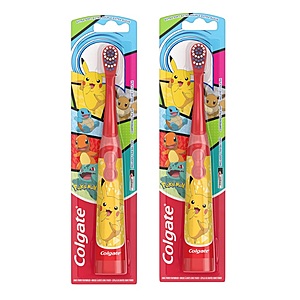 2-Count Colgate Kids Battery Powered Toothbrush (Extra Soft Bristles, Pokemon) $9.46 +$4 Amazon Credit w/ S&S + Free Shipping w/ Prime or on $35+
