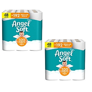 96-Count Angel Soft 2-Ply Mega Rolls Toilet Paper $66 + $15 Amazon Credit + Free Shipping