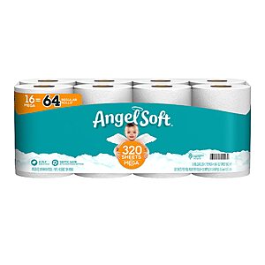 16-Count Angel Soft 2-Ply Mega Rolls Toilet Paper $11.87 + $2.20 Amazon Credit w/ S&S + Free Shipping w/ Prime or on $35+