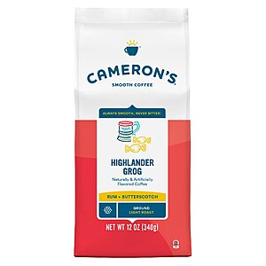 12oz Cameron's Roasted Ground Coffee Bag (Highlander Grog or Toasted Southern Pecan) $4.75 w/ Subscribe & Save