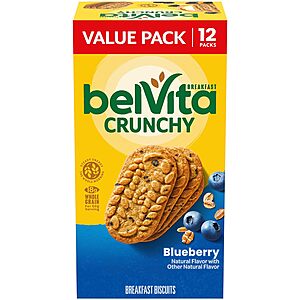12-Pack belVita Crunchy Breakfast Biscuits (Blueberry or Golden Oat) $5.19 w/ S&S + Free Shipping w/ Prime or on $35+