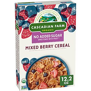 12.2-Oz Cascadian Farm Organic Cereal (Mixed Berry) $2.99 w/ S&S + Free Shipping w/ Prime or on $35+