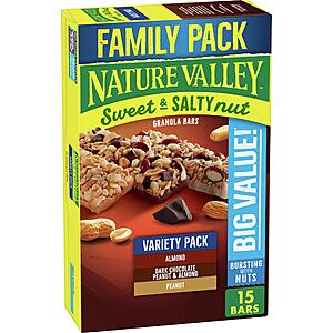 15-Count Nature Valley Sweet and Salty Nut Granola Bars (Variety Pack) $5.61 w/ S&S + Free Shipping w/ Prime or on $35+