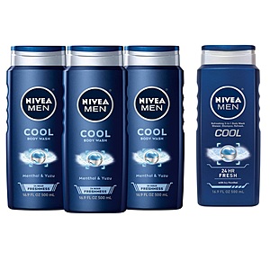 4-Count 16.9-Oz NIVEA MEN Cool Body Wash w/ Icy Menthol $11.21 ($2.80 each) w/ S&S + Free Shipping w/ Prime or on $35+