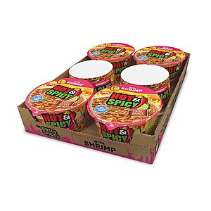 6-Ct 3.27oz Nissin Hot & Spicy Ramen Microwavable Soup Bowl (Shrimp or Chicken) $5.10 w/ Subscribe & Save