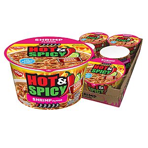 6-Pack 3.27-Oz Nissin Hot & Spicy Ramen Noodle Soup (Shrimp or Chicken) $5.10 + Free Shipping w/ Prime or on orders over $35