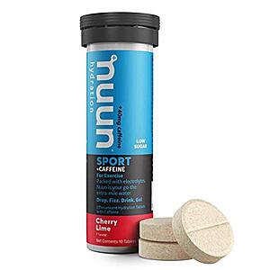10-Count Nuun Sport + Caffeine: Electrolyte Drink Tablets (Cherry Limeade) $4.04 w/ S&S + Free Shipping w/ Prime or on $35+