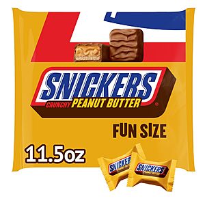 11.5oz SNICKERS Crunchy Peanut Butter Fun Size Milk Chocolate Candy Bars $3.10 w/ Subscribe & Save