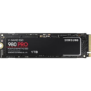 Samsung 980 PRO 1TB PCIe Gen 4 x4 NVMe SSD - Best Buy $169.99