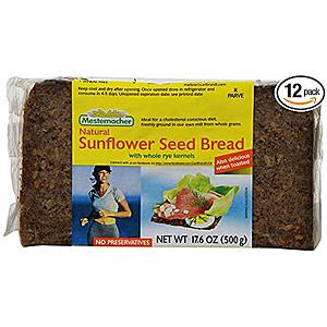 Mestemacher Bread, Sunflower Seed, 17.6-Ounce Packages (Pack of 12) $28.66 ($2.39 per loaf) w/Free Shipping after 10% coupon (1st order only) w/Subscribe and Save