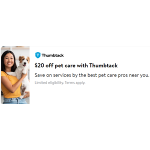 Walmart+ Members: $20 off Thumbtack Pet Care Services