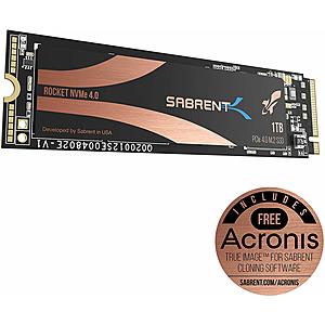 Sabrent Rocket PCIe 4.0 Gen4 M.2 NVMe SSD's: 1TB $148.30, 500GB $89.55 & More + Free S&H