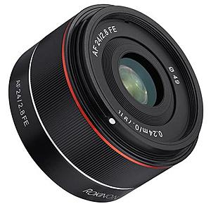 Rokinon Full Frame AF Lenses for Sony-E: 24mm F2.8 $249, 45mm f/1.8 $299, 85mm f/1.4 $549 + free s/h