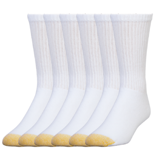 6-Pack Men's Goldtoe Athletic Crew Socks (White or Black) $9.60