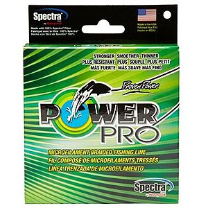 50% off Power Pro Braided Fishing Line, 150 Yards  20 lb test $7.49, 300 years 65lb test $14.99